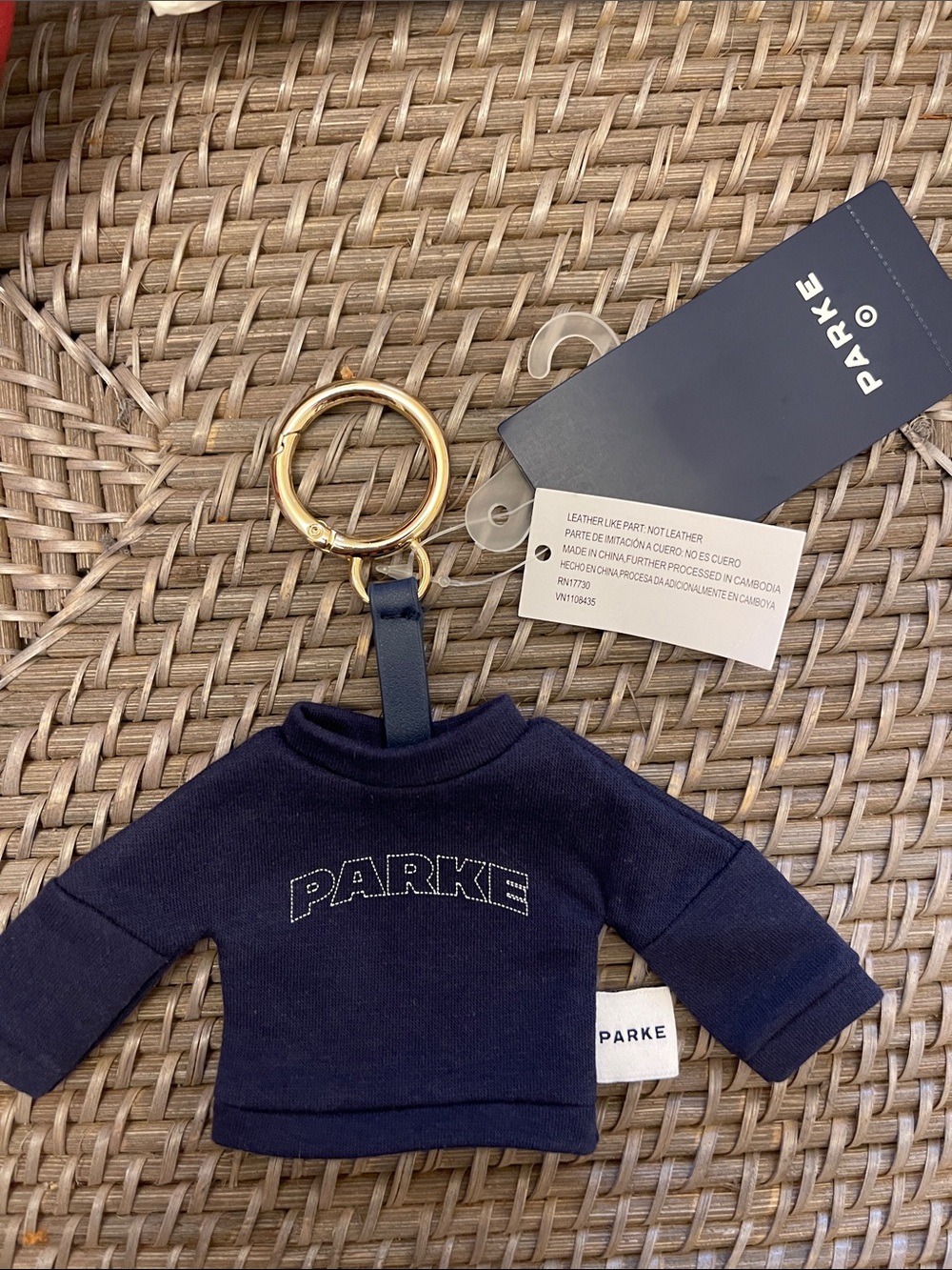 PARKE Mini Navy Sweatshirt Keychain